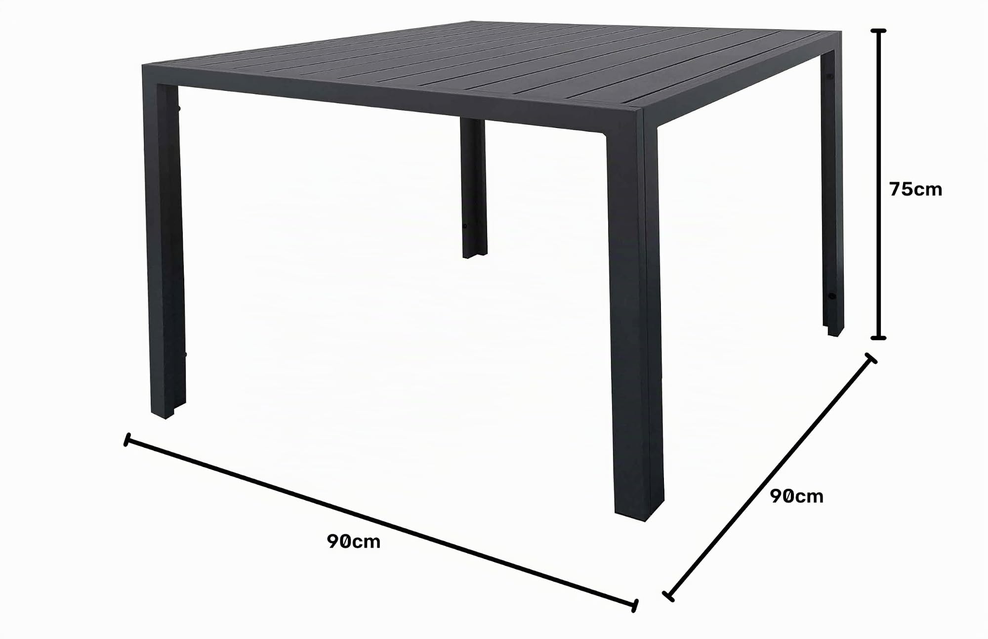 AVANTI TRENDSTORE Copiano - Tavolo da esterno in alluminio di colore antracite, perfetto come tavolo da pranzo all'aperto. Misure: 90x75x90 cm