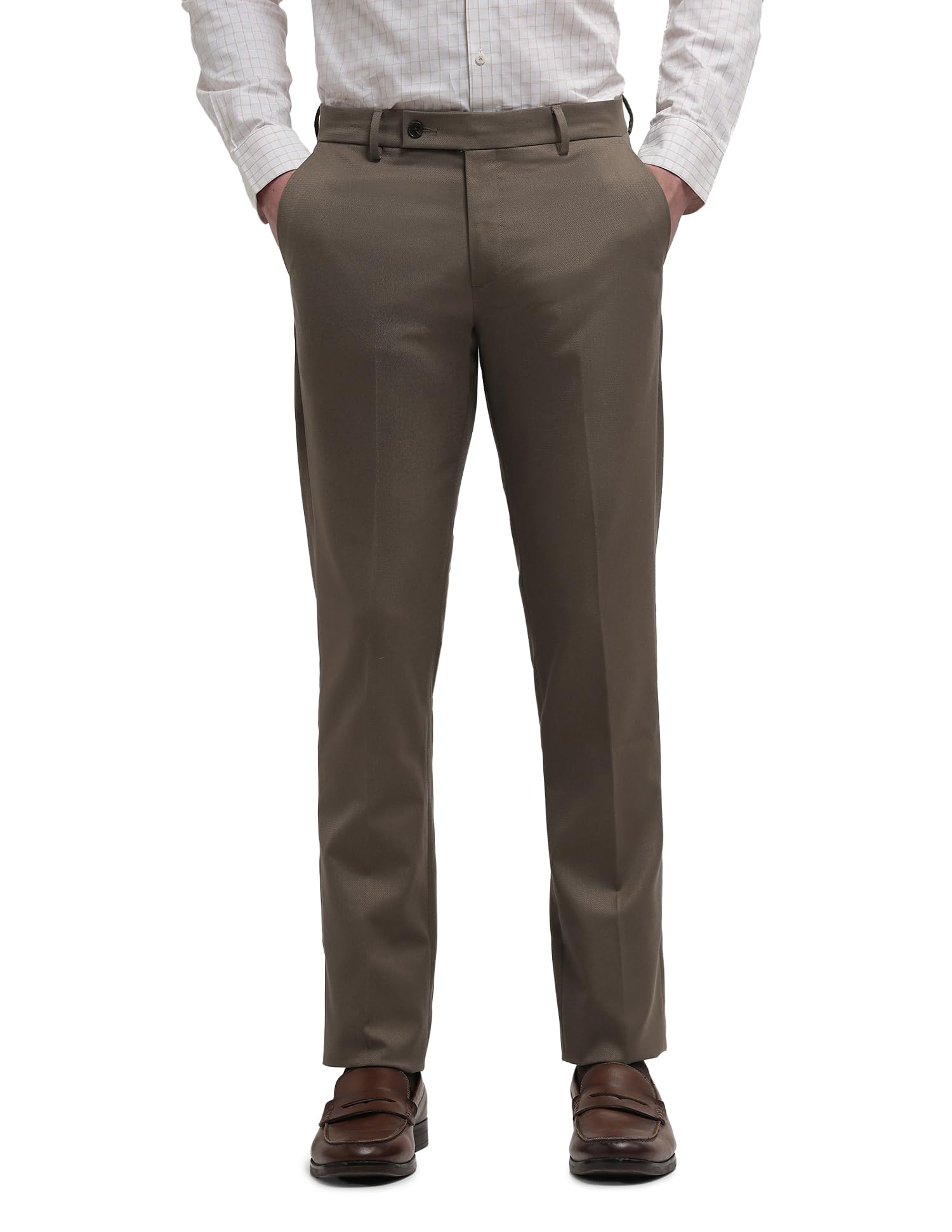 arrow Men's Dobby Hudson Tailored fit Trousers-picture-21