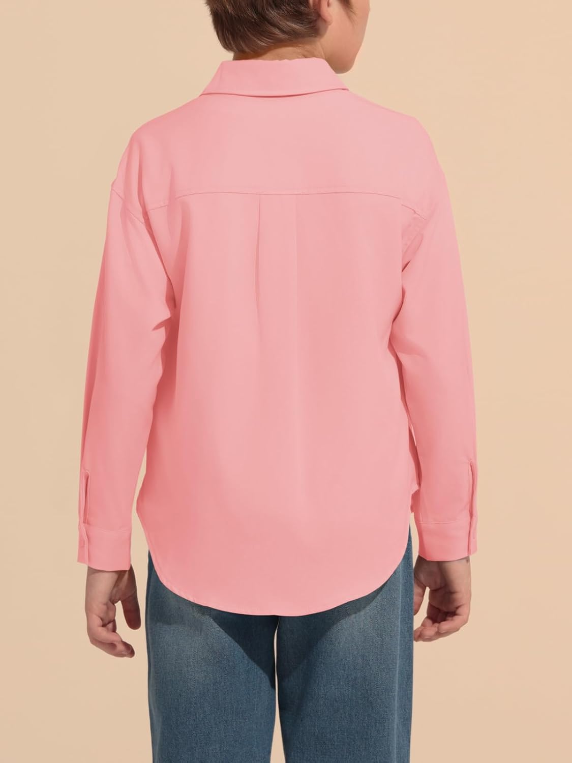 Haloumoning Boys Long Sleeve Dress Shirts Collared Button-Down Shirt School Uniform Shirts with Chest Pocket 5-14 Years - Image 5