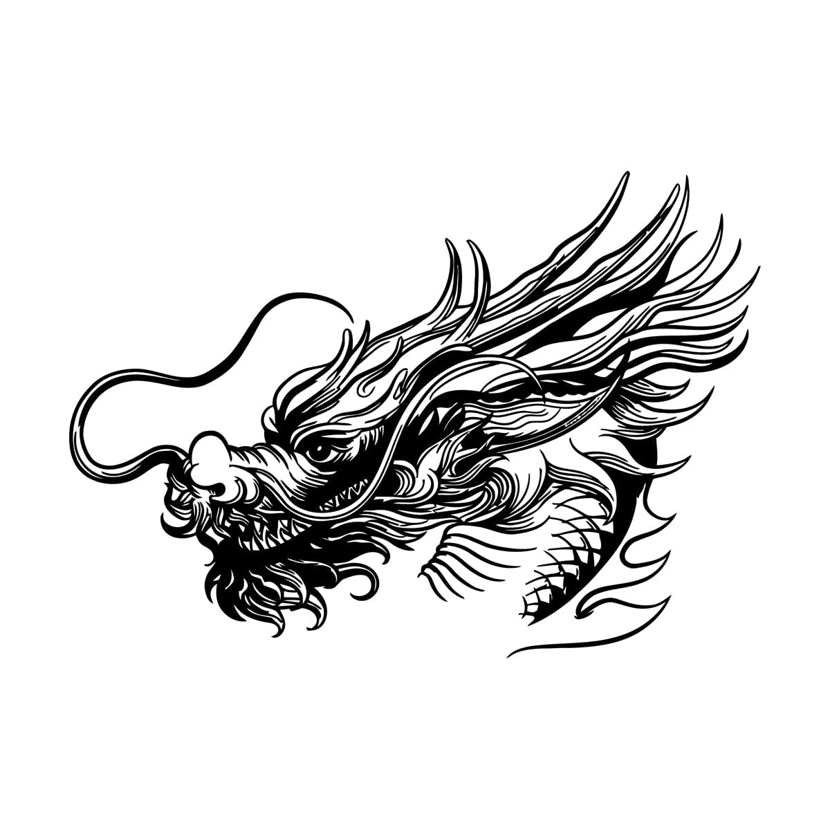 Fine Carving Decals Chinese Myth Mythology Oriental Dragon Head 36x51.2cm Do not Damage the wall Surface Small Black โ image 1