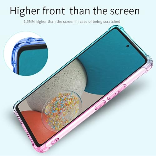 Miniatura 5 de Osophter Funda para Samsung Galaxy A23 5G4G (rosa y verde azulado) con esquinas reforzadas transparentes y transparentes de poliuretano