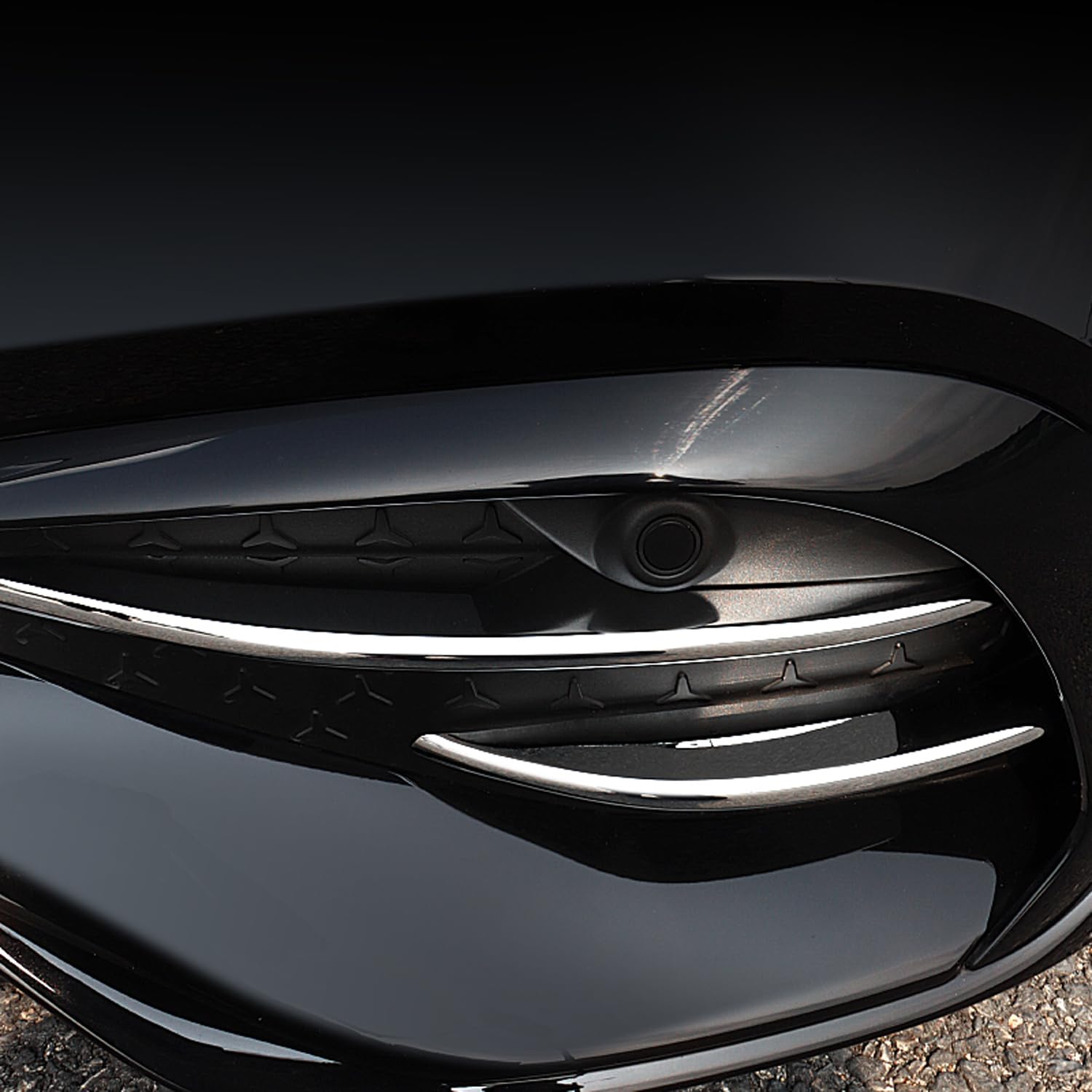 Modanatura per paraurti Classe E AMG Line W214 S214 2024 2025, 2 pezzi, in plastica ABS, solo per AMG Line (cromo lucido)