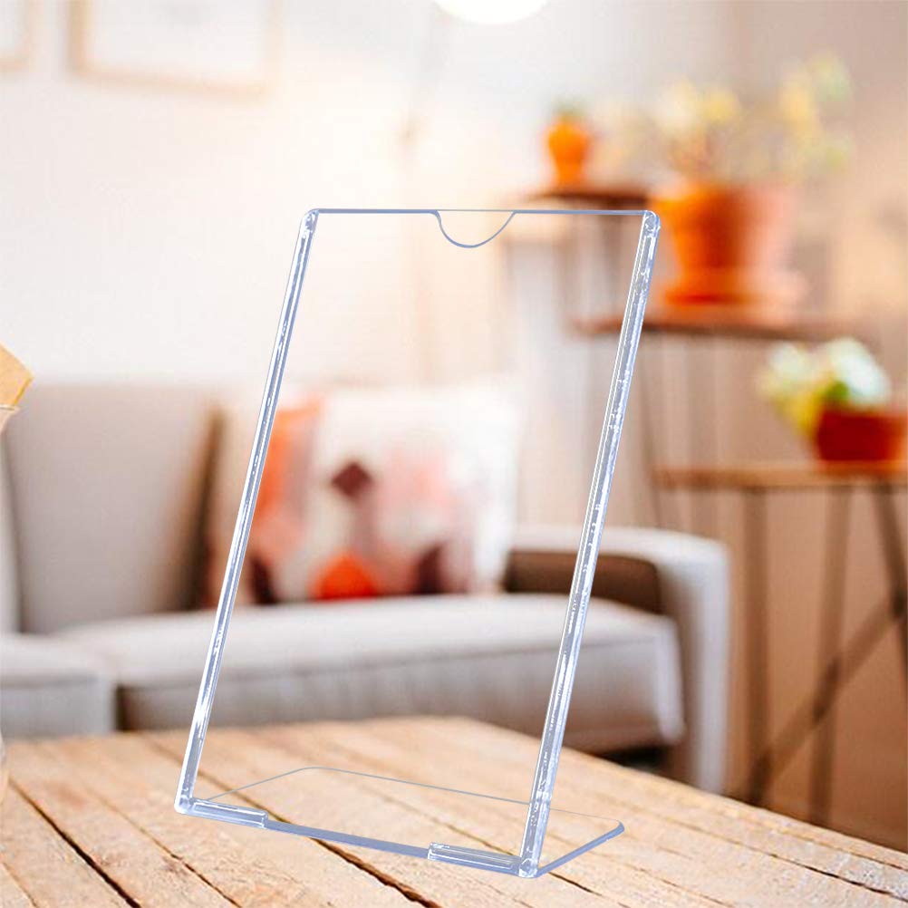 Buy 5pcs Acrylic Slanted L Shape Sign Holders Display Stand Desktop
