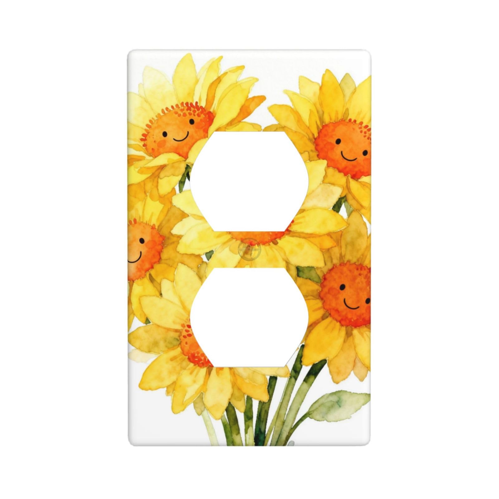 Smiling Sun Bouquet Unbreakable Polycarbonate Switch Plate-1 Gang Screwless Wall Plate for Home Office