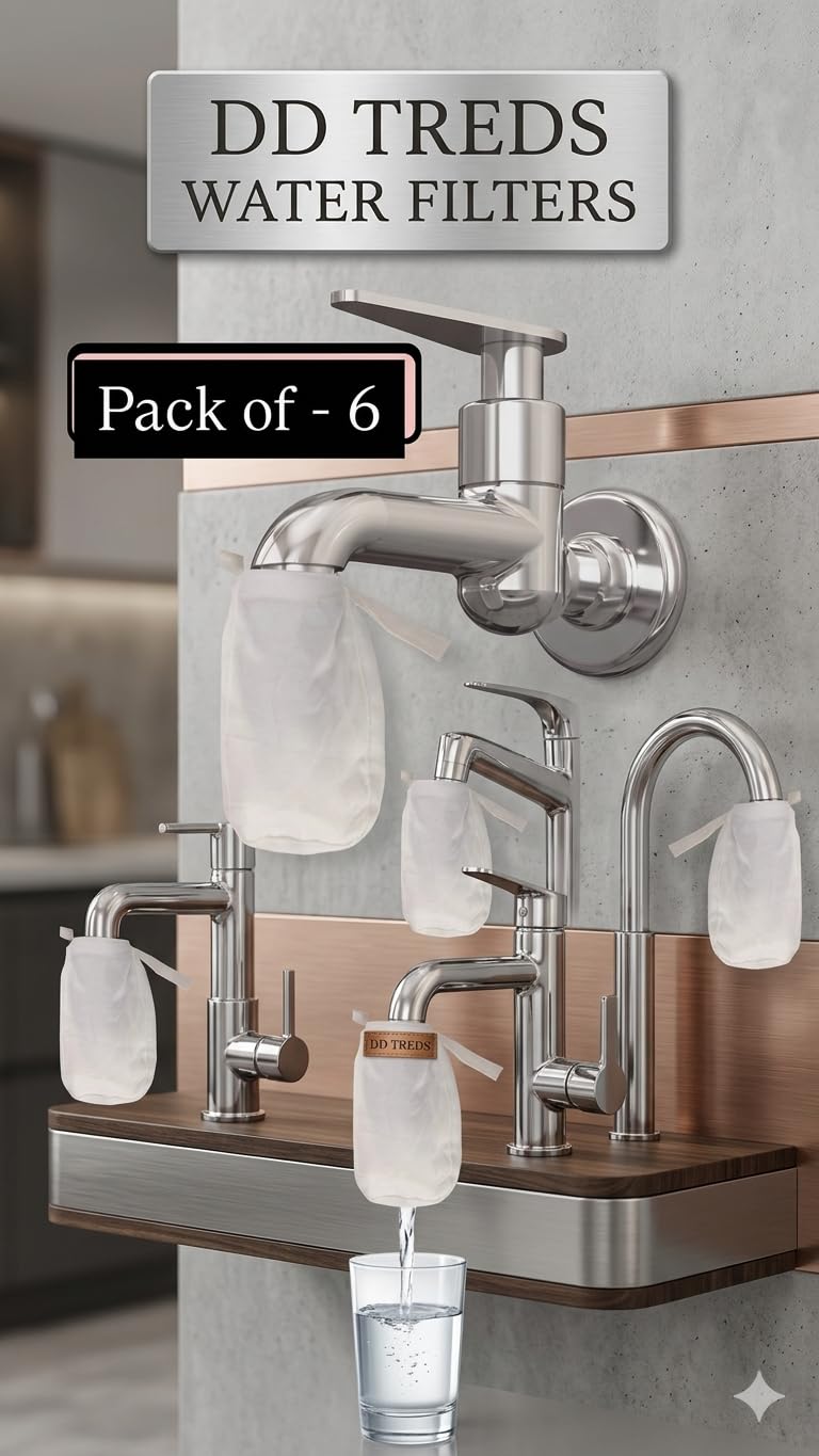 DWIJ Luxe Reusable Water Filter Tap Cover (Medium Size) – 100% Cotton Cloth Filter for Kitchen & Home | Eco-Friendly, Washable, Durable Tap Cover for Clean & Safe Water (Pack of -6)-image-21