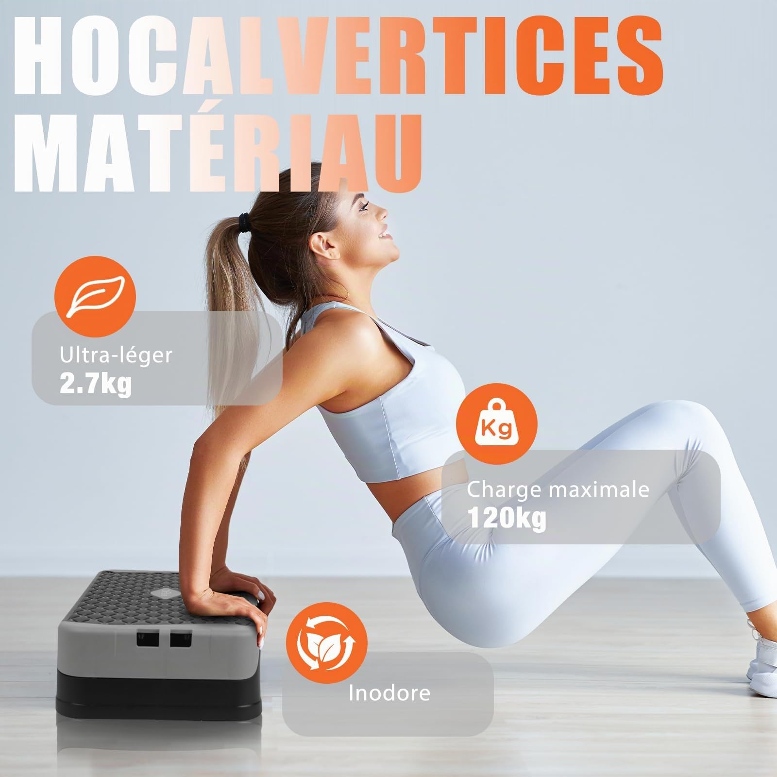 DH FitLife Stepper pour la maison | Balance Training | Planche de step réglable 10/15 cm | Stepper aérobic & Step Up | Fitness, renforcement musculaire & entraînement de coordination