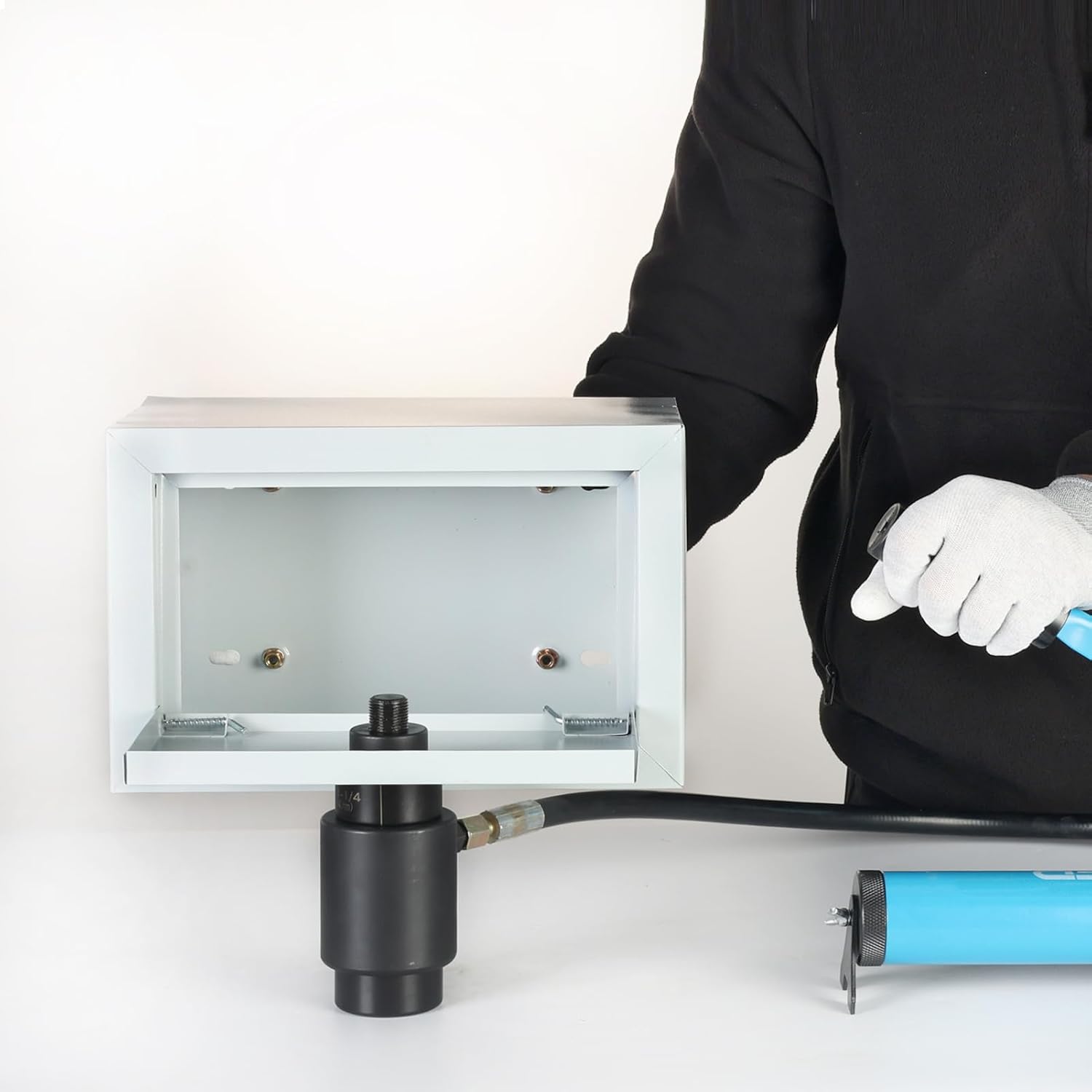 Hydraulic Knockout Punch Set KO Tool 10T - Electrical Conduit Hole Cutter with 6 Dies (1/2", 3/4", 1", 1-1/4", 1-1/2", and 2") Heavy-Duty Metal Punch with Slug Splitting Dies