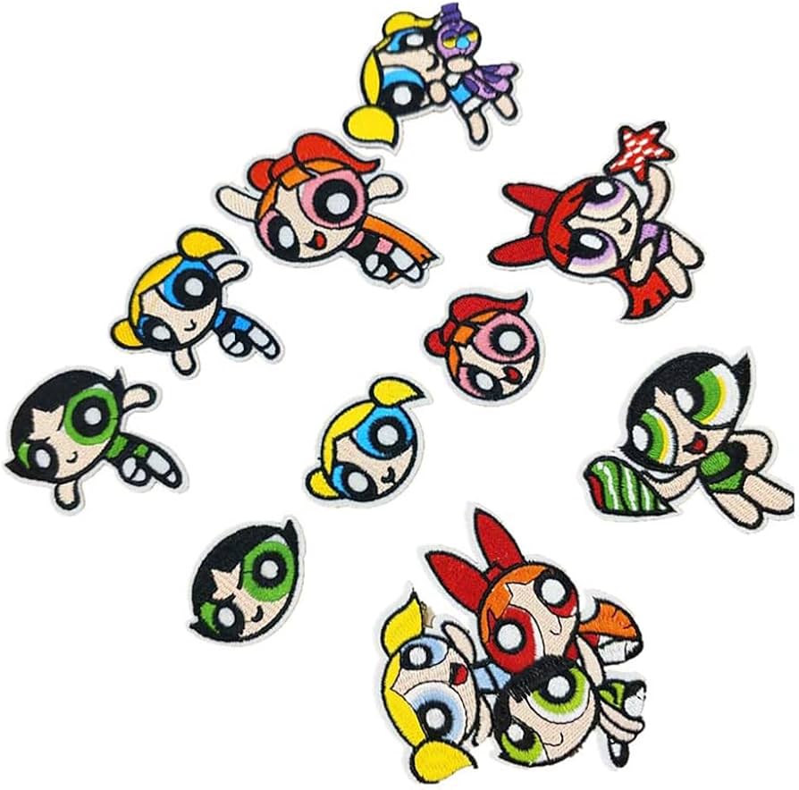 Amazon.co.jp: 10枚入り パワーパフガールズ ワッペン 刺繍パッチ