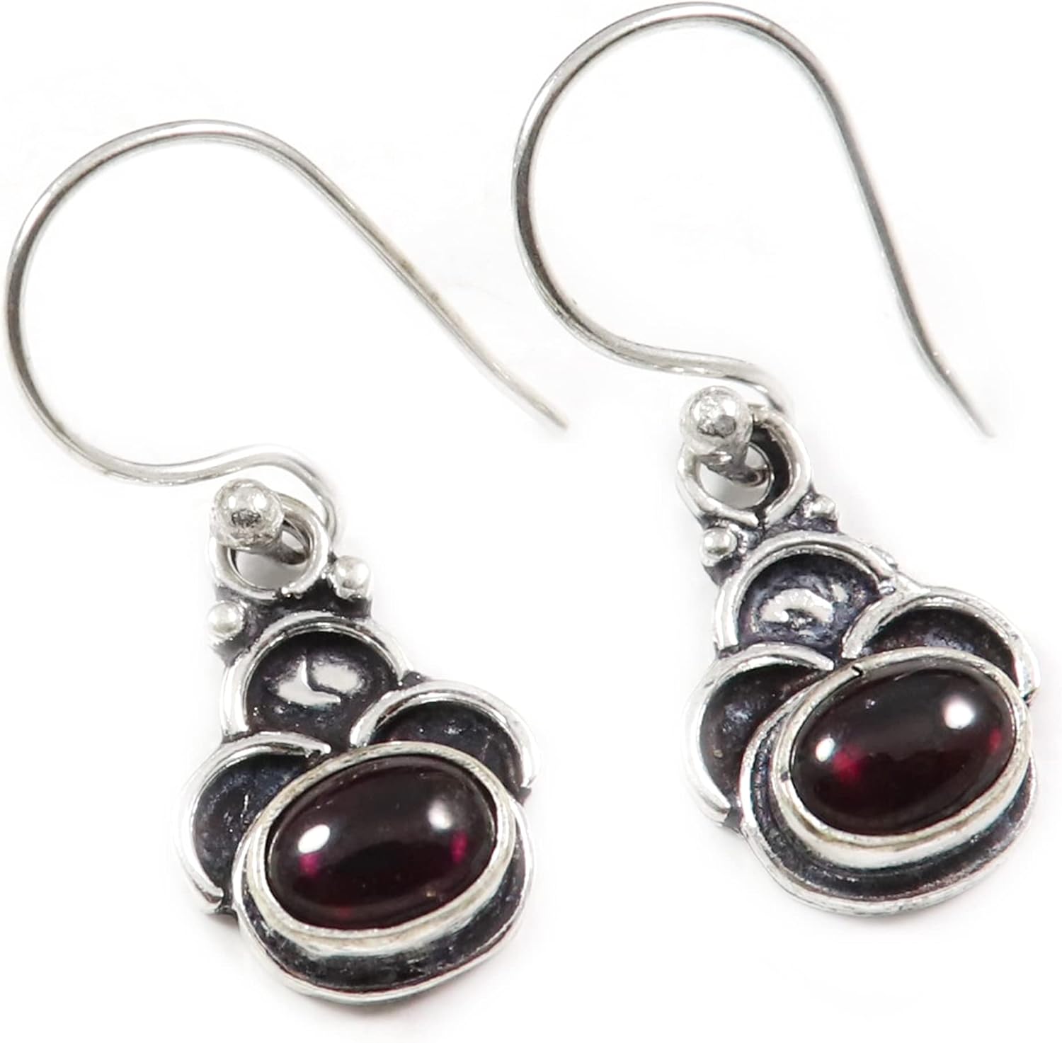 Garmet Blue Topaz Faceted Garnet Faceted Gemstone 925 Sterling Silver Drop/Dangle Earring Handmade Jewelry Goyal Exports SEG168