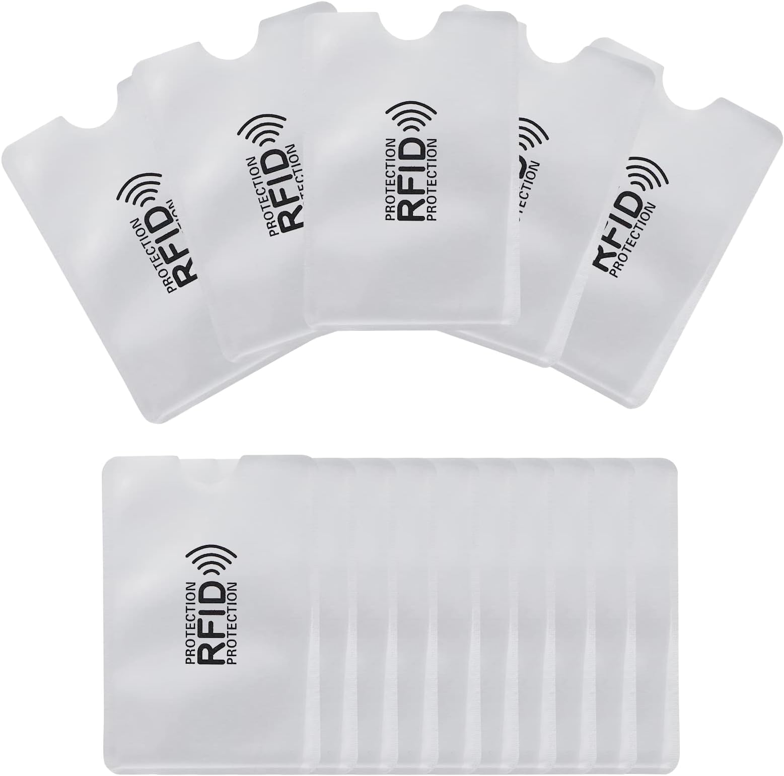 Sliver RFID Blocking Sleeves, [10 Pack] [TUV Certification] Anti-Theft Credit Card Protector RFID & NFC Contactless Card Security Holders Prevent Identity Theft for Credit, Debit Cards, Passport