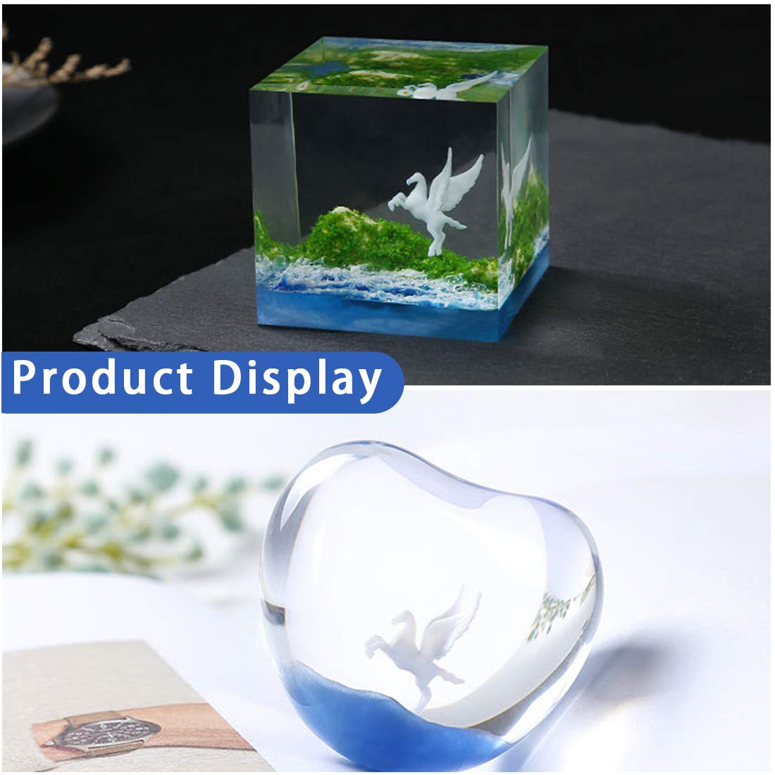 FineInno 4 Pcs Moule Résine Remplisseur 3D Pegasus Filler Bijoux Moule De Résine De Remplissage Resin Molds Filling DIY Artisanat Faire Matériel