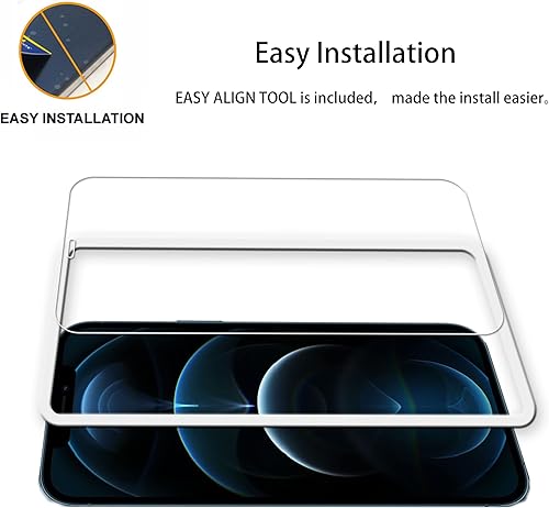 Miniatura 2 de HKKAIS Marco de alineación fácil diseñado para protector de pantalla de vidrio templado iPhone 12 Pro 2 unidades, película protectora de lente de