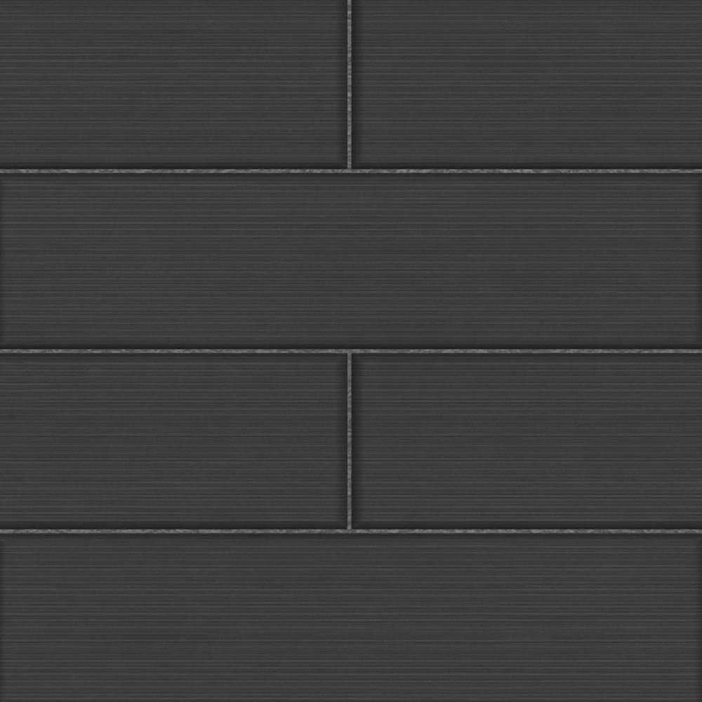 Fine Decor Ceramica Large Tile Effect Wallpaper Black/Charcoal (FD40123