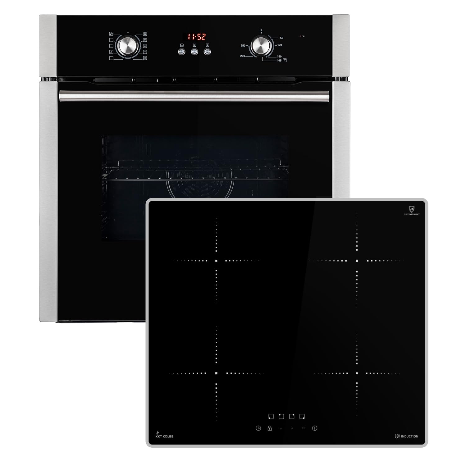 Conjunto: 60cm Horno electrico empotrable BO8805SS + 59cm Placa induccion IH85900ED | Parrilla | Aire caliente | Temporizador automático | SET8805IH859ED