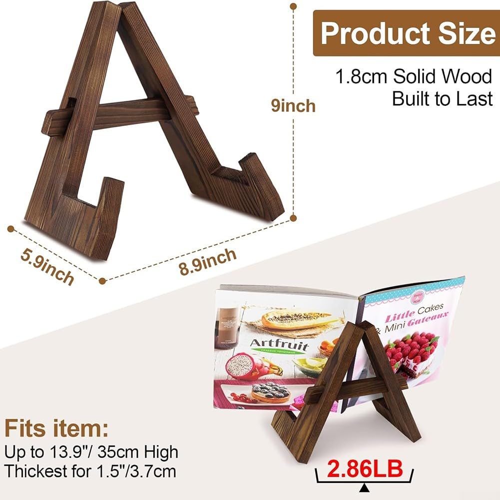 Supporto Per Piatti In Legno DEBETOOL - Cavalletto Decorativo Rustico Per Tavolo