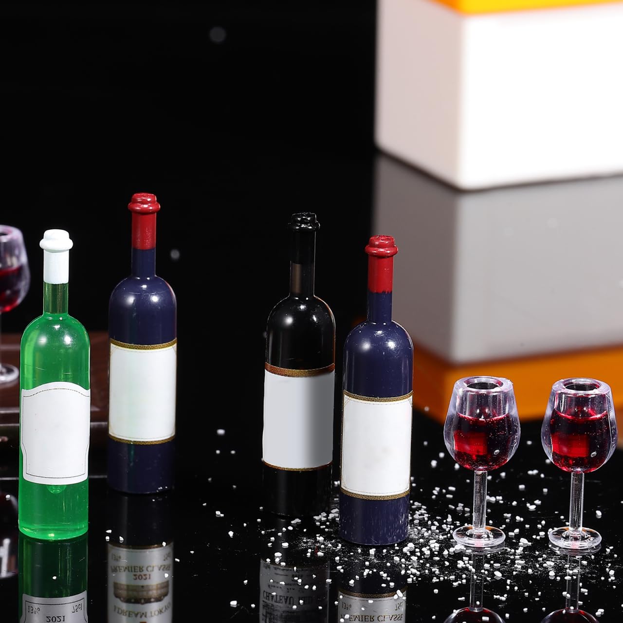 Set De Comida Y Vino En Miniatura Para Casa De Muñecas – 21 Accesorios De Cocina De Resina Para Decoración Y Juego De Roles