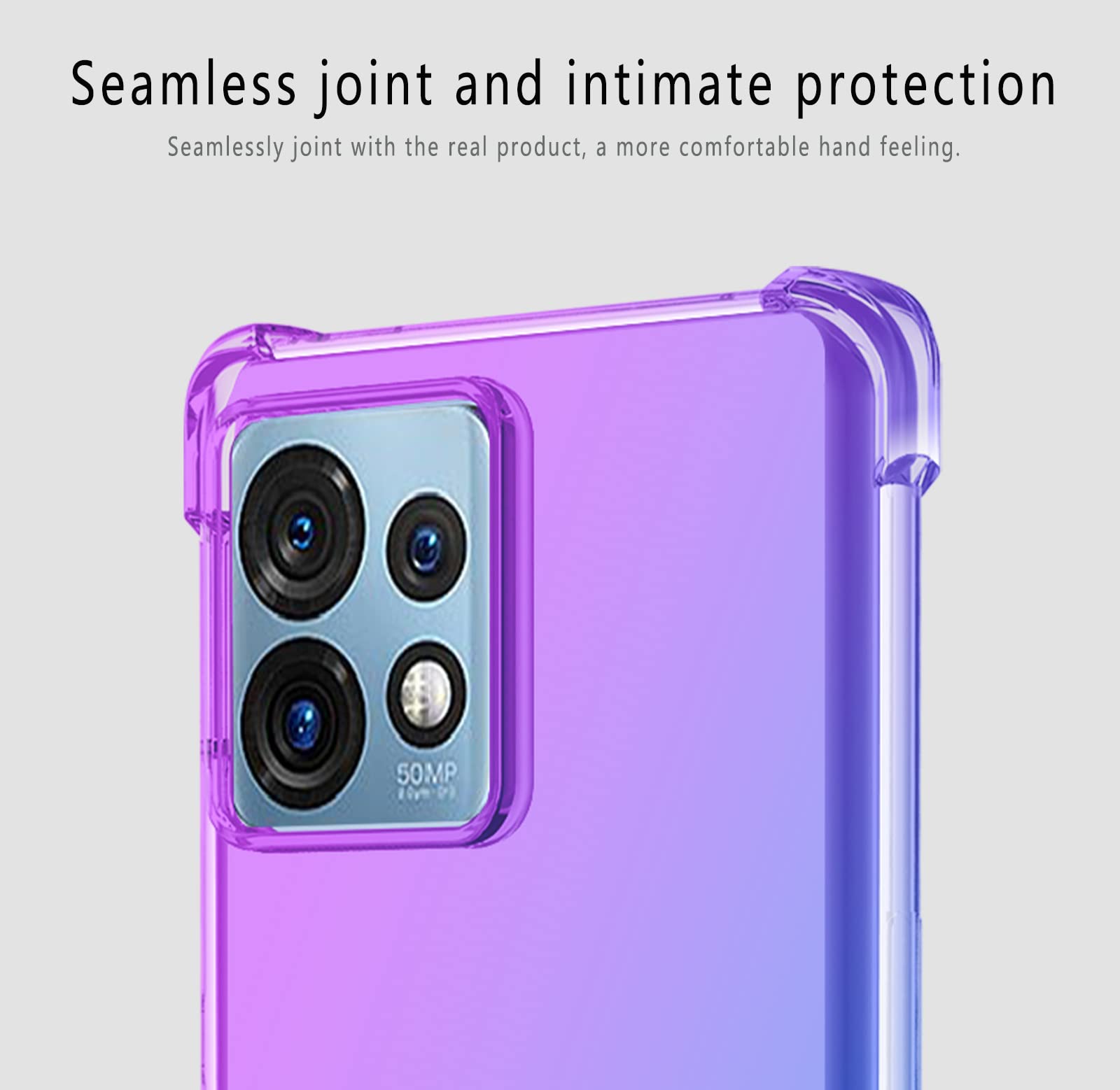 HAOYE Cover Per Motorola Moto Edge 40 Pro - Custodia In TPU Rosa/Oro Con Angoli Rinforzati, Morbida E Ultra Sottile