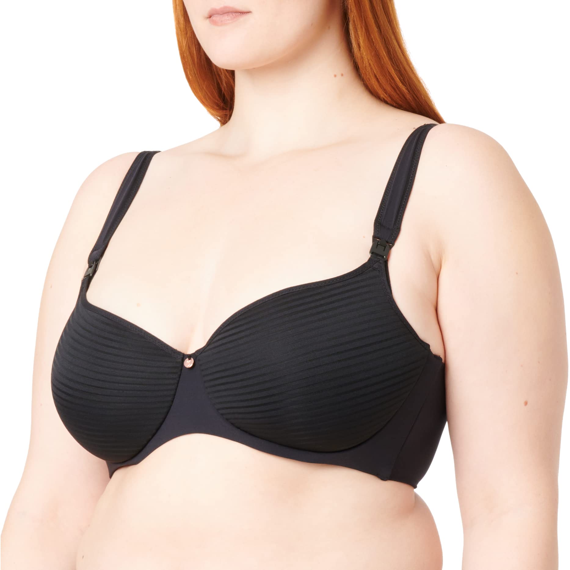 Noppies Maternity Women's Spacer Stripe Padded Bra, Black - P090, B85