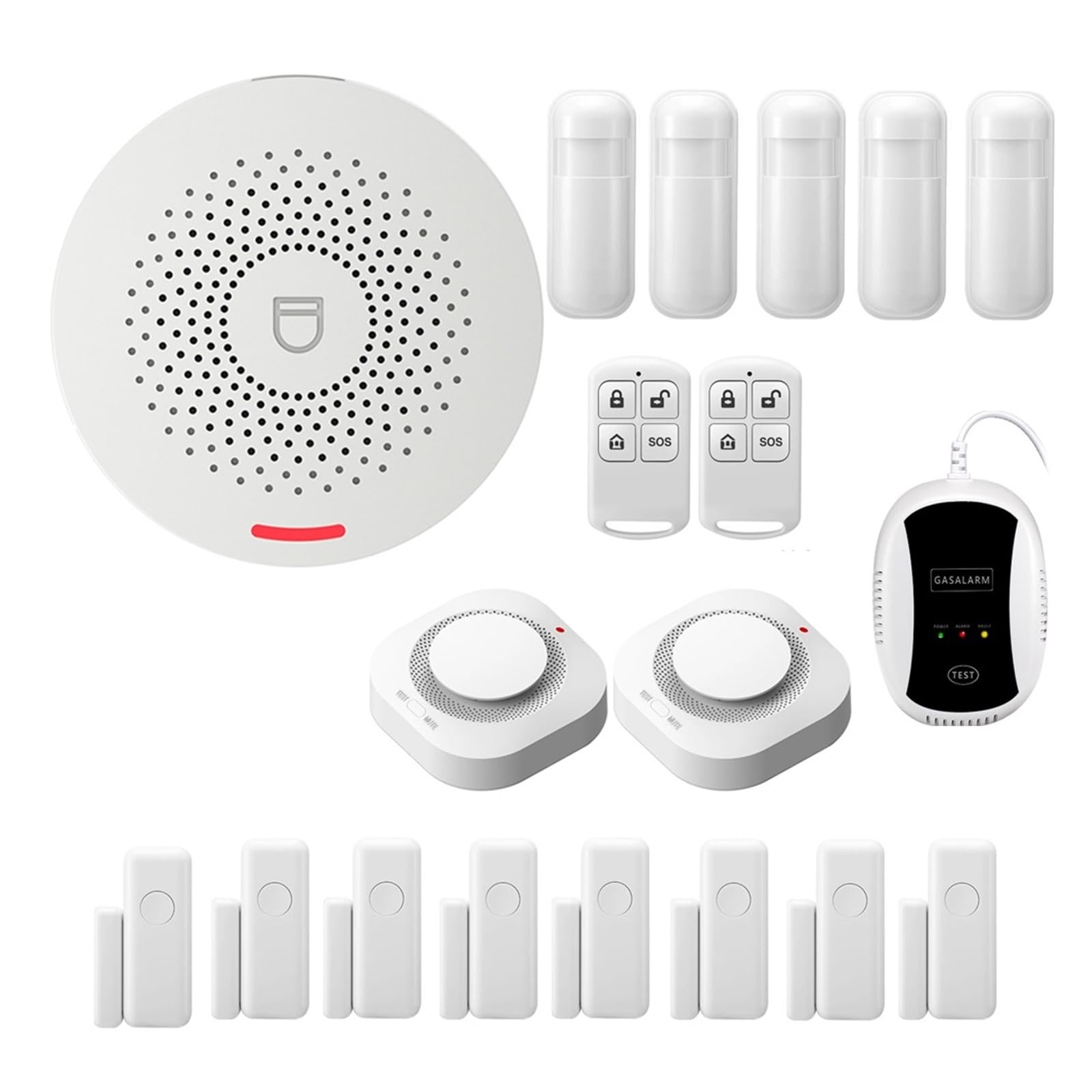 Sistemi Sicurezza Casa di allarme WiFi Kit antifurto sicurezza wireless con rilevatore movimento Sensore porta Smart Life App Home(O)