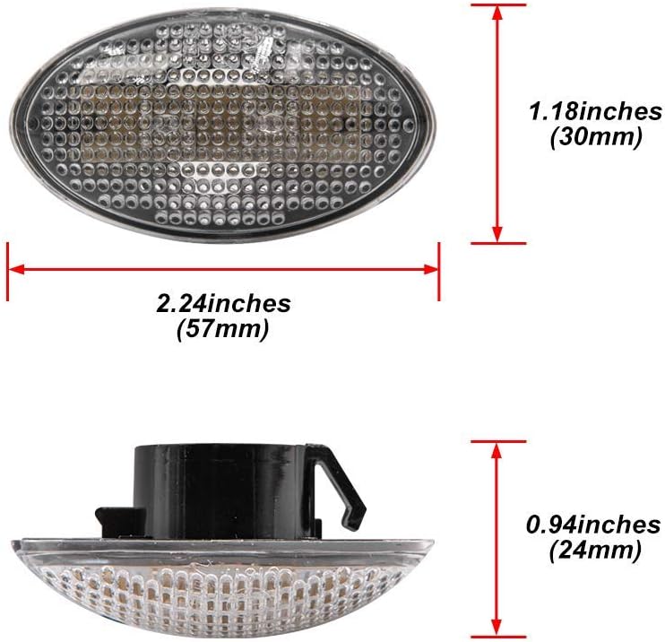 Led Side Fender Marker Light For 2002-2006 MINI Cooper R50 R52 R53 Hatchback Coupe Convertible Led Turn Signal Sidemarker Lamps Clear Lens Amber Color