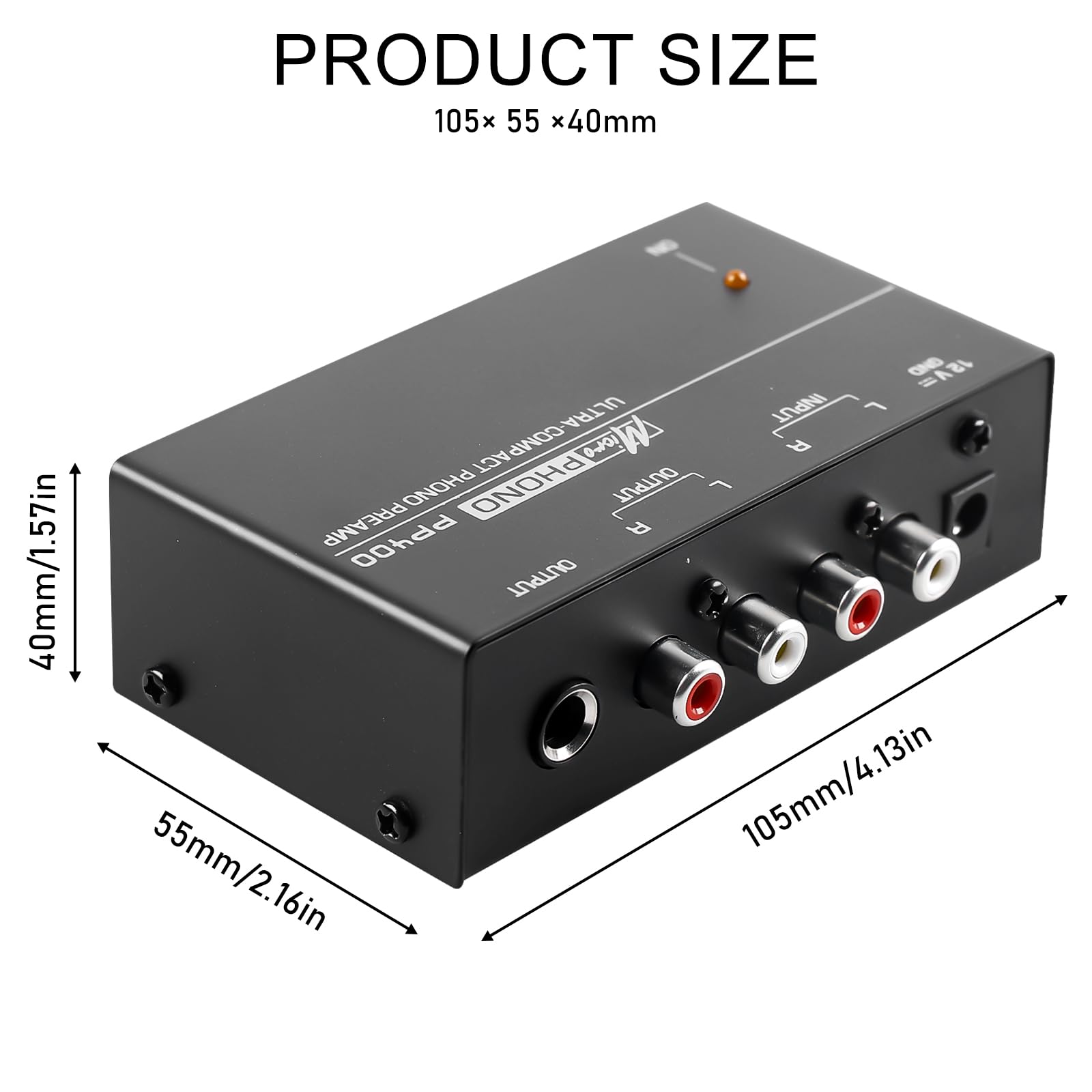 Phono Preamplificatore Preamp per Giradischi MM RCA Input Output con Alimentatore