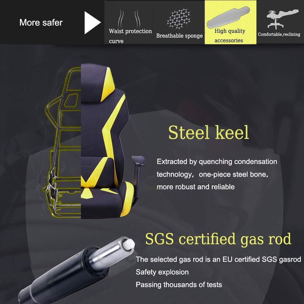 New Gaming Chair High-Back Computer Chair Ergonomic Design Racing Chair (Gaming Chair Yellow)