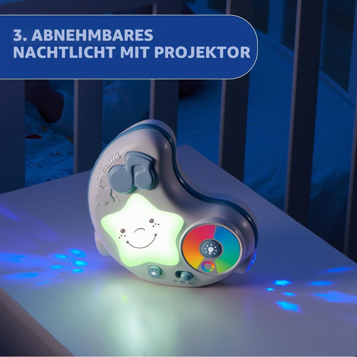 Chicco Spielmatte 3in1, Multifunktionsspielbogen für Neugeborene,Baby Aktivitätendecke, Sternenprojektor, abnehmbarem Baby-Nachtlicht mit entspannender Musik - Babyspielzeug, ab 0 Monate, Blau