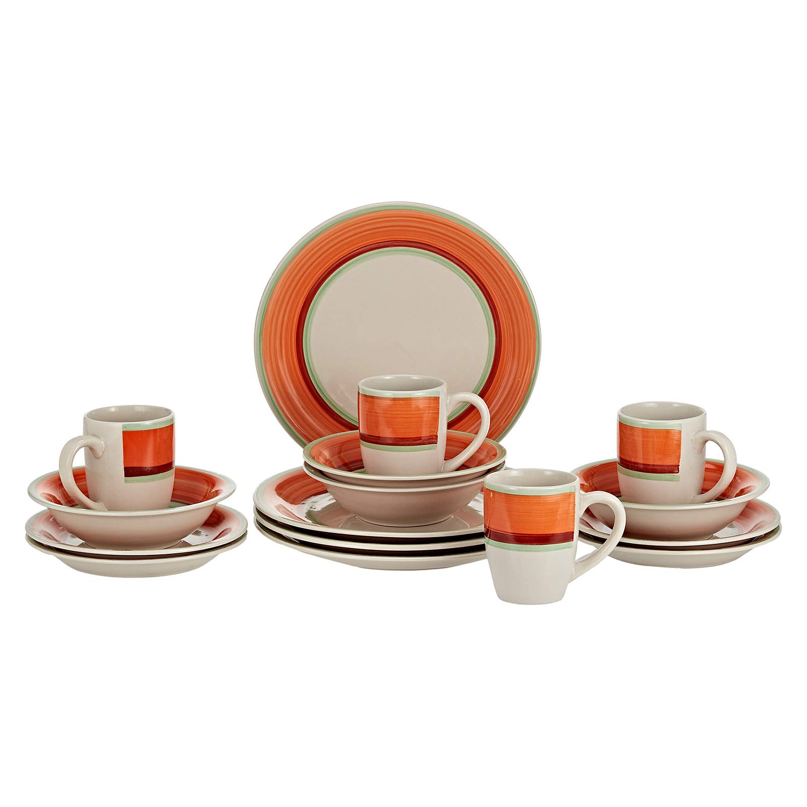 Harmony 16 Pieces Stoneware Dinner Set, Multi-Colour