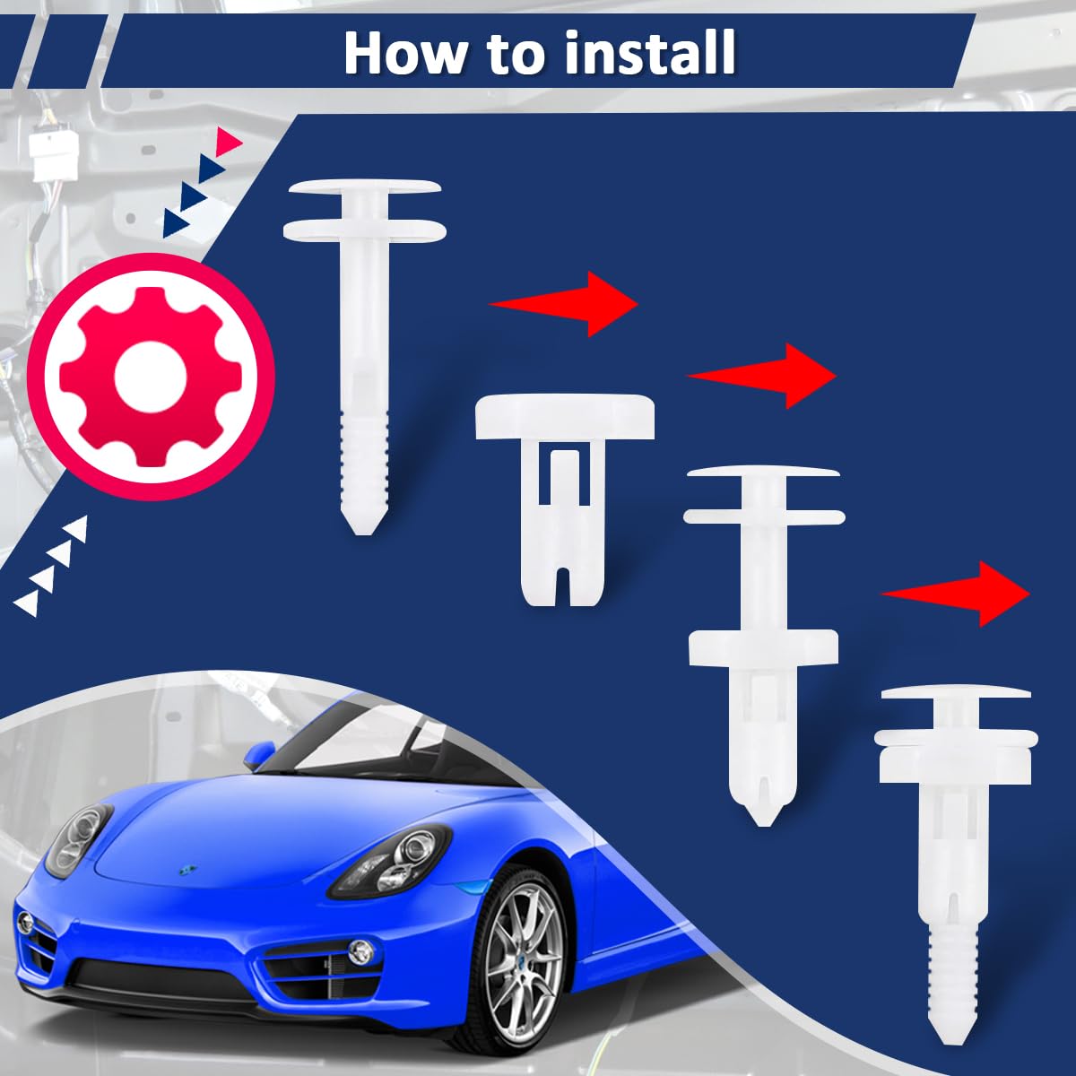 10pcs Car Door Panel Retainer Clips Fit for 15960325 GM C5 C6 Corvette, Pin Nut Holder Snap Fit for Suburban/Blazer/Tahoe/Pickup Fit for GMC Yukon Jimmy