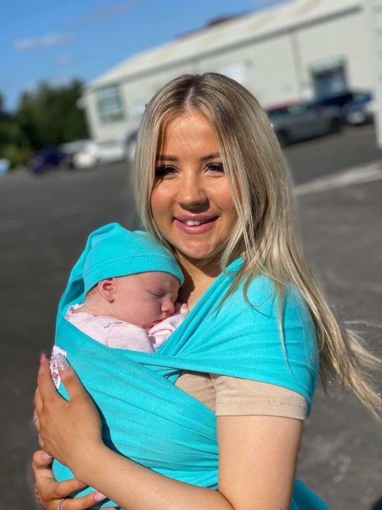 Baby Wrap Sling Organic Stretchy Premium Carrier, Teal - Image 4