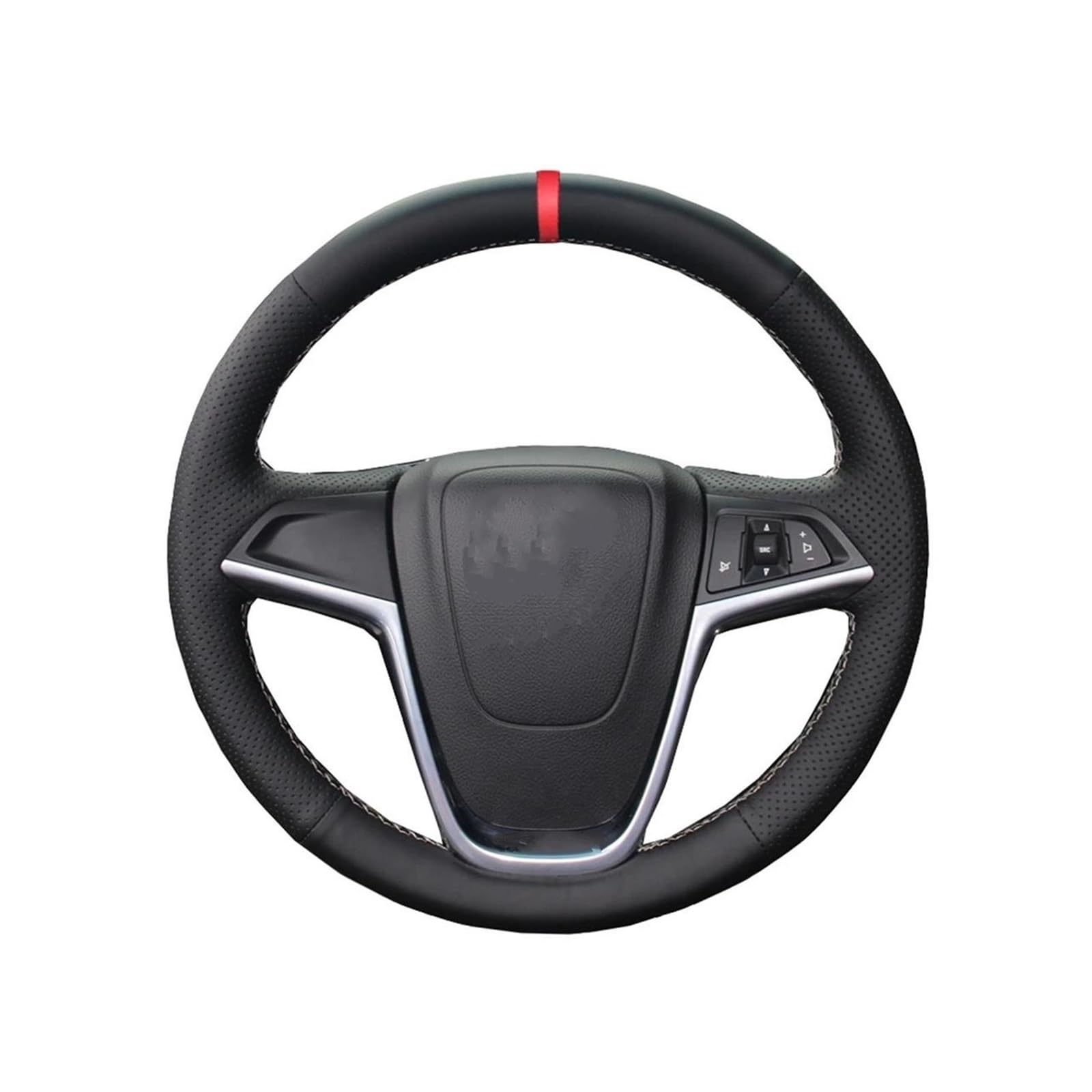 Czarny pokrowiec na kierownicę samochodu do Opel dla Astra (niebieska nić)