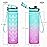 Enerbone 32 oz Water Bottle, Leakproof BPA & Toxic Free, Motivational Water Bottle with Times to Drink and Straw, Fitness Sports Water Bottle with Strap for Office, Gym, Outdoor Sports, Green-Purple