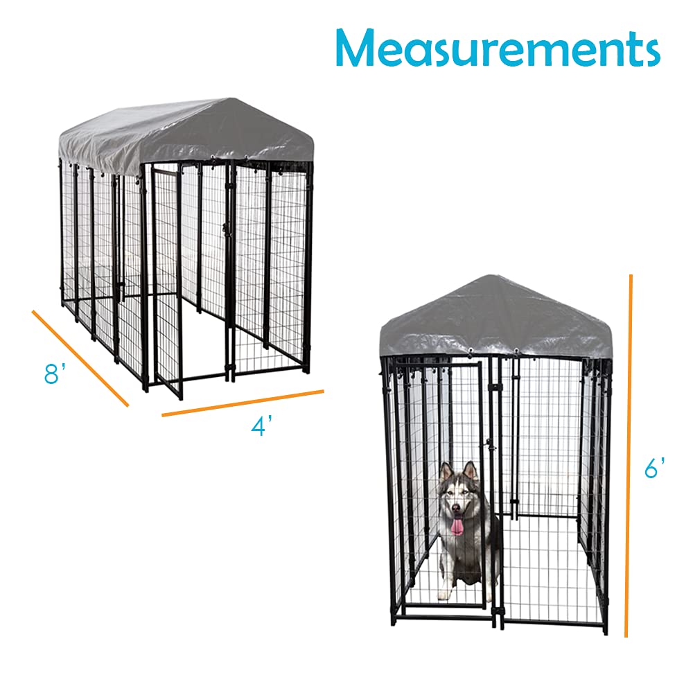 Buy Dog Kennel Outdoor, Outside Kennels, Large Wire Crate, 4x8x6 Ft