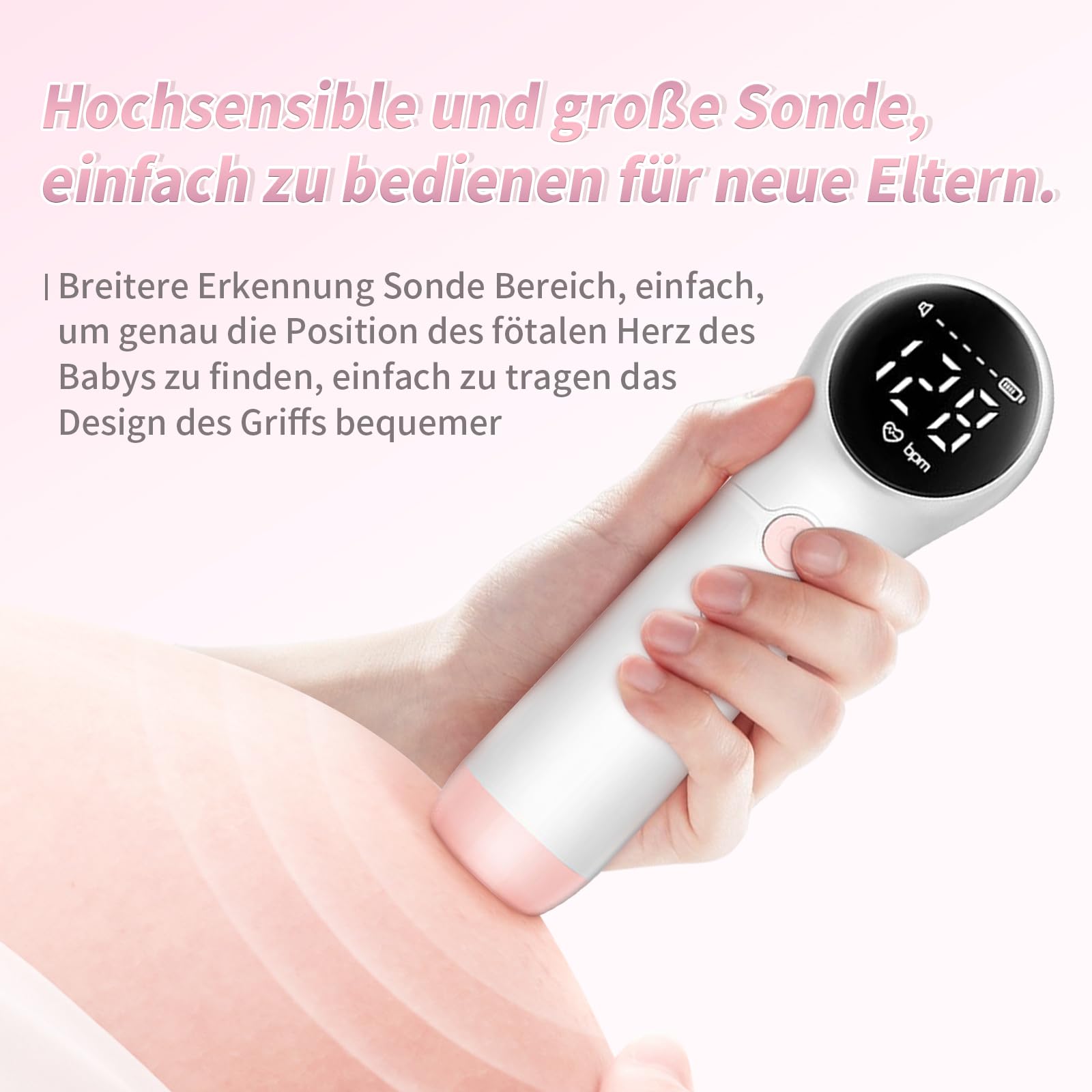 Hochempfindliche Sonde, mehrstufige Kompatibilität, kompakt und tragbar, langlebiger Akku, klare Audioqualität (Weiß)