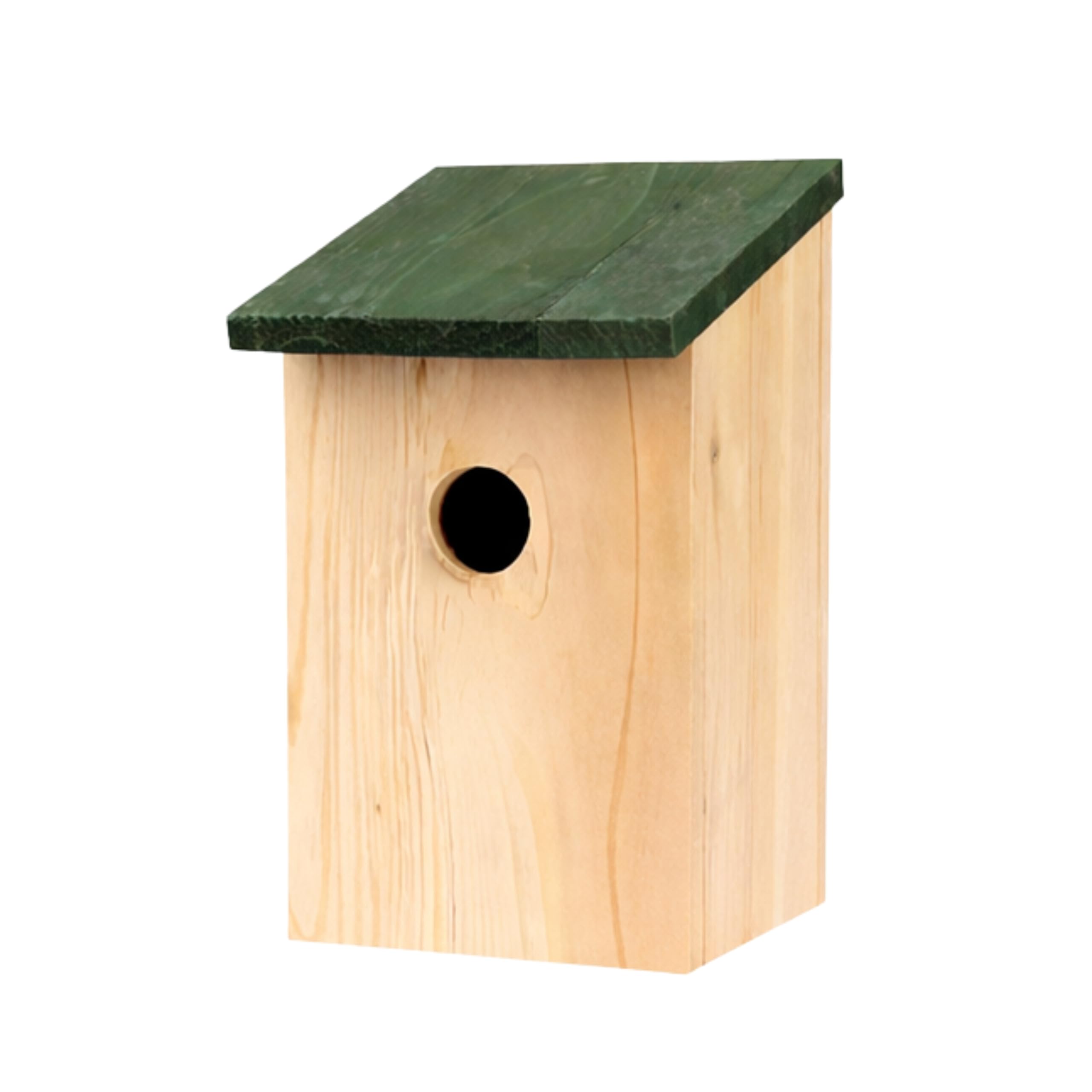 Garden Mile Traditional Wooden Garden Ornaments Outdoor Bird House Black Wooden Roof Bird Box - Natural Large Freestanding Hanging Wild Birds Nesting Box For Tree, Patio And Garden Decor — image 1