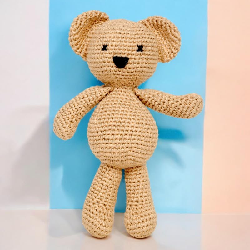 Image of LITTLE GINNIE Bear Crochet Toys for Babies - Handmade & Washable Crochet Doll for Boys & Girls | Ideal for Birthday & Return Gift for 6+ Months