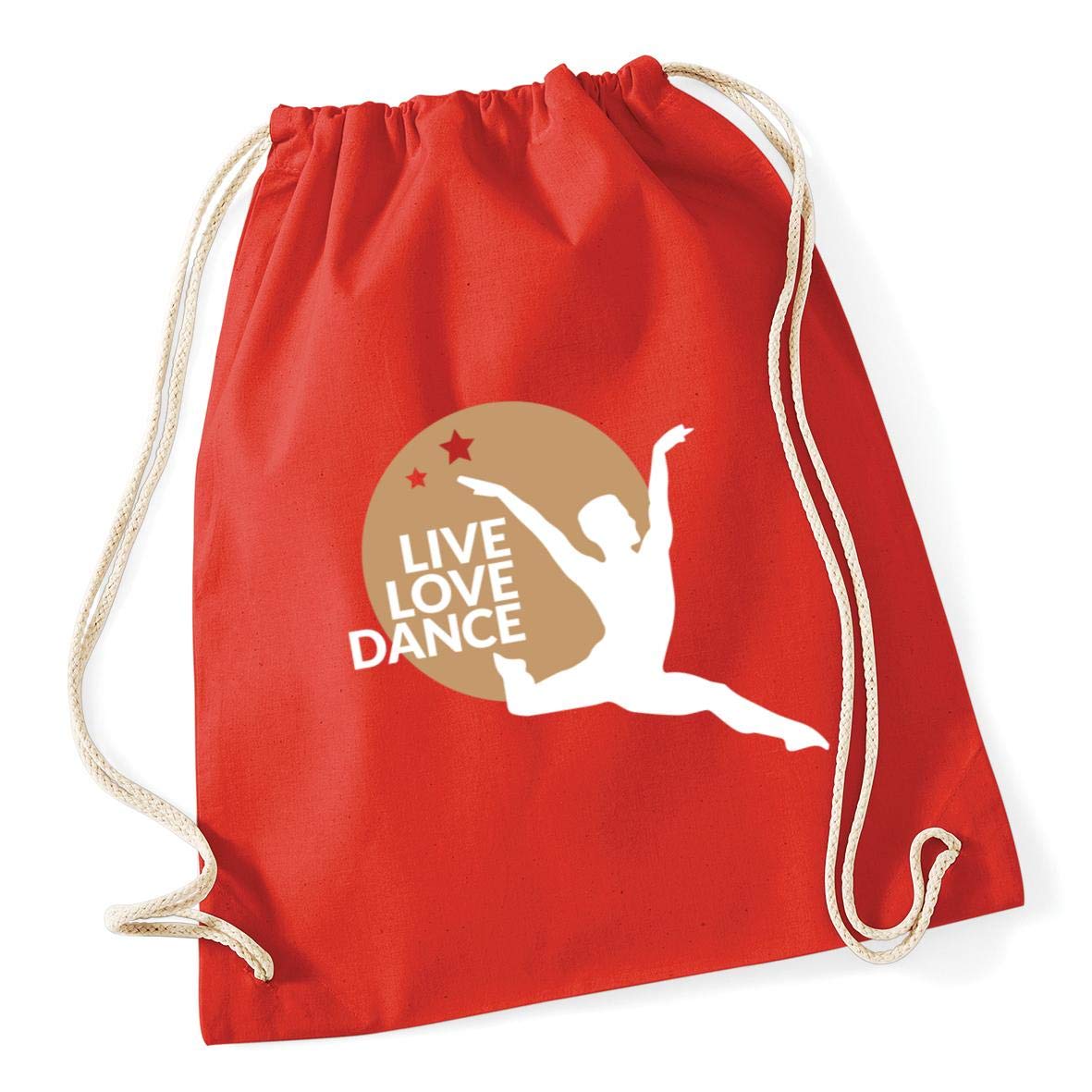 Hippowarehouse Live Love Dance Ballet (boy) Drawstring Cotton School Gym Bag 37cm x 46cm, 12 litres