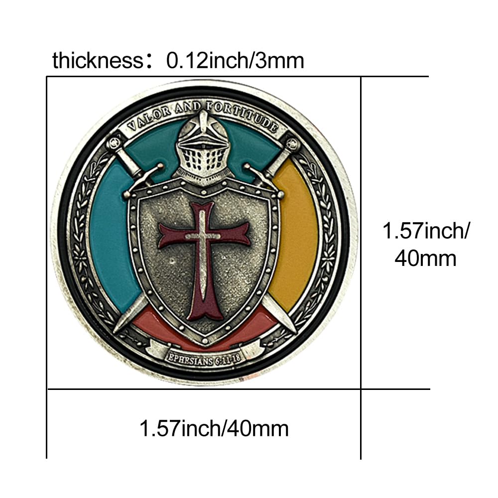 Pièce de prière de chevalier templier, armure de Dieu, pièce de défi Pièce de prière de chevalier templier, armure de Dieu, pièce de défi