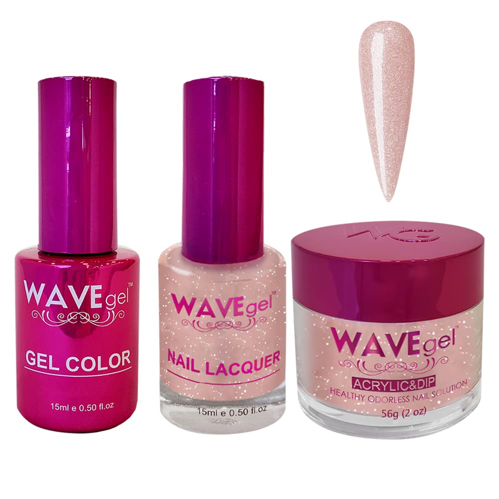 WAVEGEL Soak-Off Gel, Nail Lacquer & Acrylic/Dip Powder Matching Set - Princess Collection - #006 Natural Oatmeal