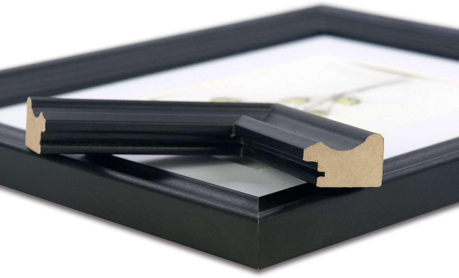 2 Pack 11x14 Picture Frames Black, Display Picture 8x10 with Mat, HD Glass Photo Frame for Wall Mounting