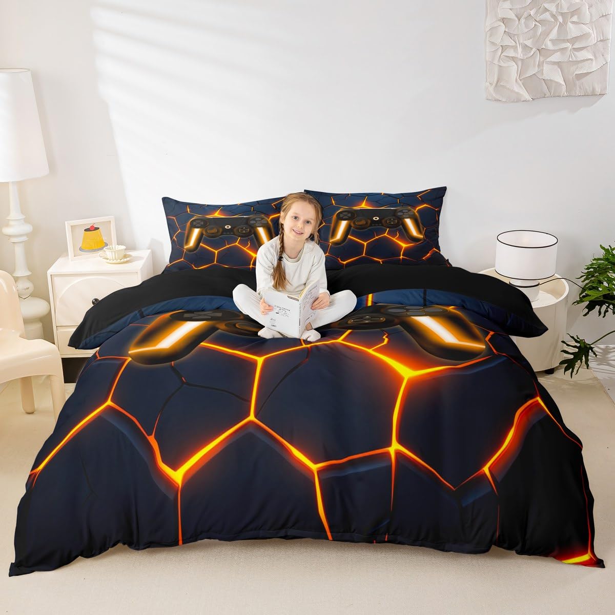 Homewish Boys Gaming Single Bedding Sets Kids Gamer Duvet Cover Game Room Decor - Image 3
