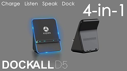 Dockall - Base de carga inalámbrica de 5ª generación con hub de sonido, micrófono manos libres, puertos tipo C para iPhone 14 13 y Samsung S22 S21,