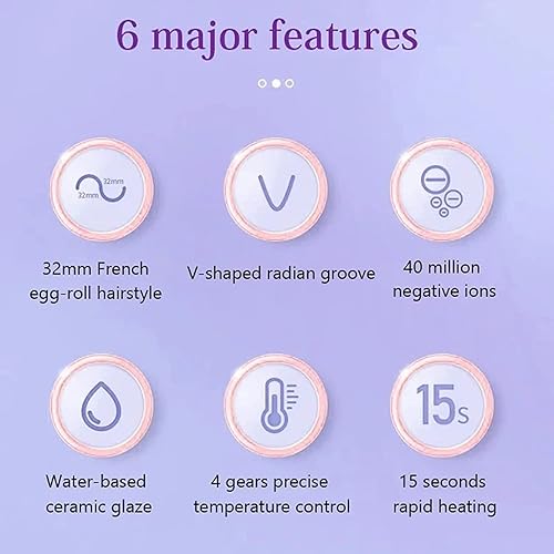 Miniatura 3 de Rizador de huevo francés romántico, rizador de huevo, rizador de cabello, rizador de cabello iónico en forma de V, herramientas de peinado y