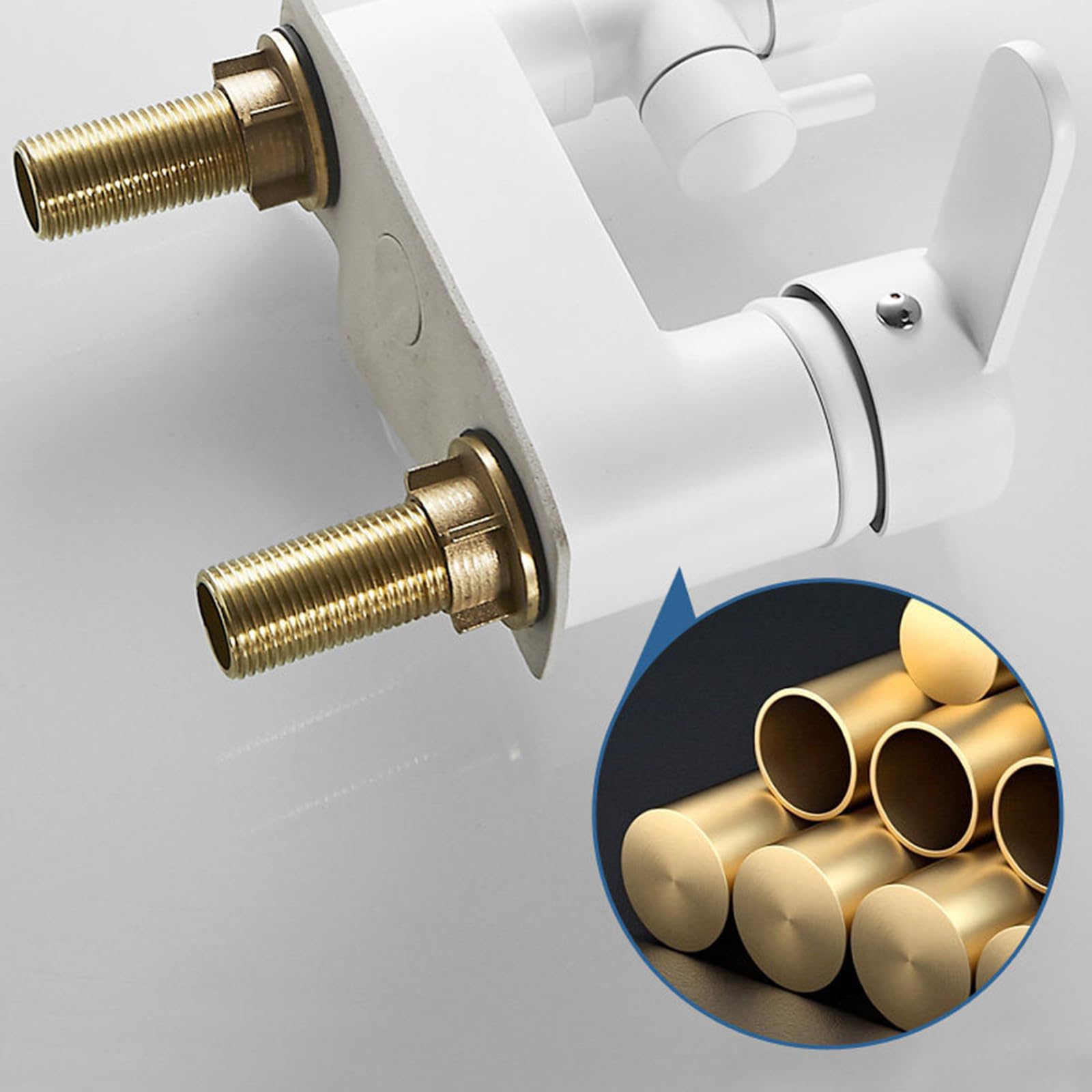 Grifo Baño con conector Manguera 1/2 Pulgada Grifo con Doble Salida De Agua para Lavadora Agua Fría Y Caliente Doble Orificio,Cromado