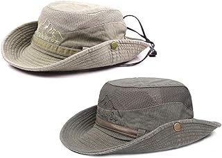 Obling Sun Hat Fishing Hat Wide Brim Bucket Hat Foldable Safari Boonie Hat Unisex