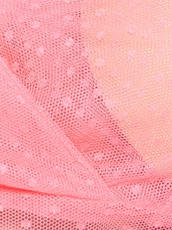 Image of Clovia Women's Lace Sheer Babydoll with Matching Thong in Pink