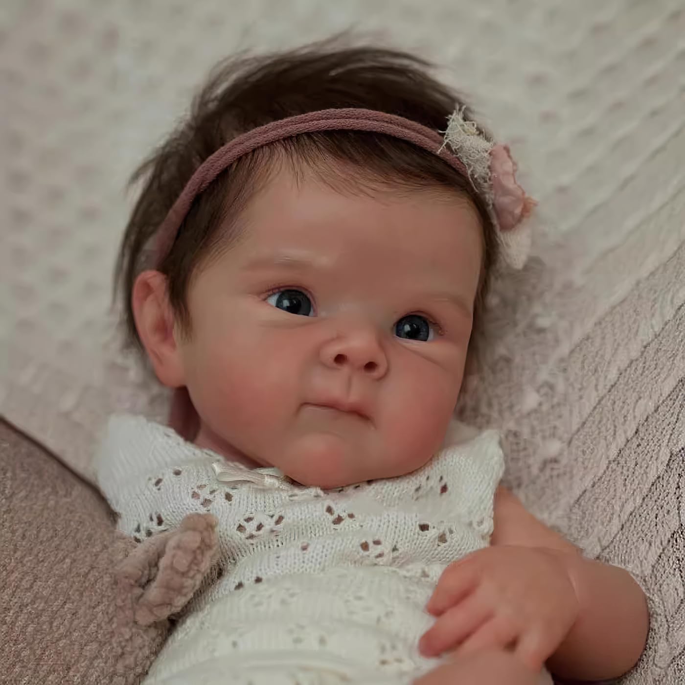 MineeQu 19 Zoll Hand verwurzelt Haar anatomisch korrekte Realistischee Reborn-Baby-Puppen in Vinyl Vollkörper lebensechte Neugeborene Puppe waschbar für Mädchen gefertigt