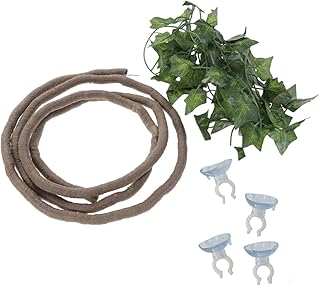 CIYODO Animais De Vidro Brinquedos Rastejantes Brinquedo De Escalada Plantas Falsas Para Répteis Ramo De Escalada De Réptil Trepadeiras Gecko Tira De Vime Para Réptil Para Escalar