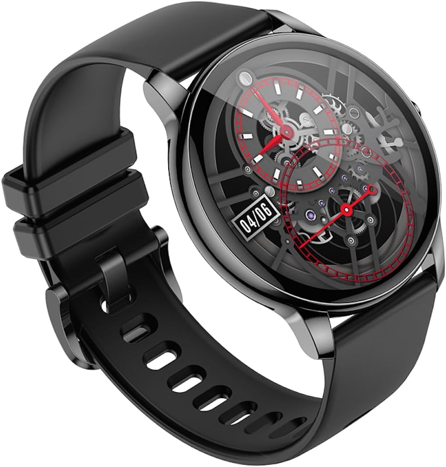 אַנגגאַלד view of Hoco Y10 Smart Watch with detailed mechanical watch face