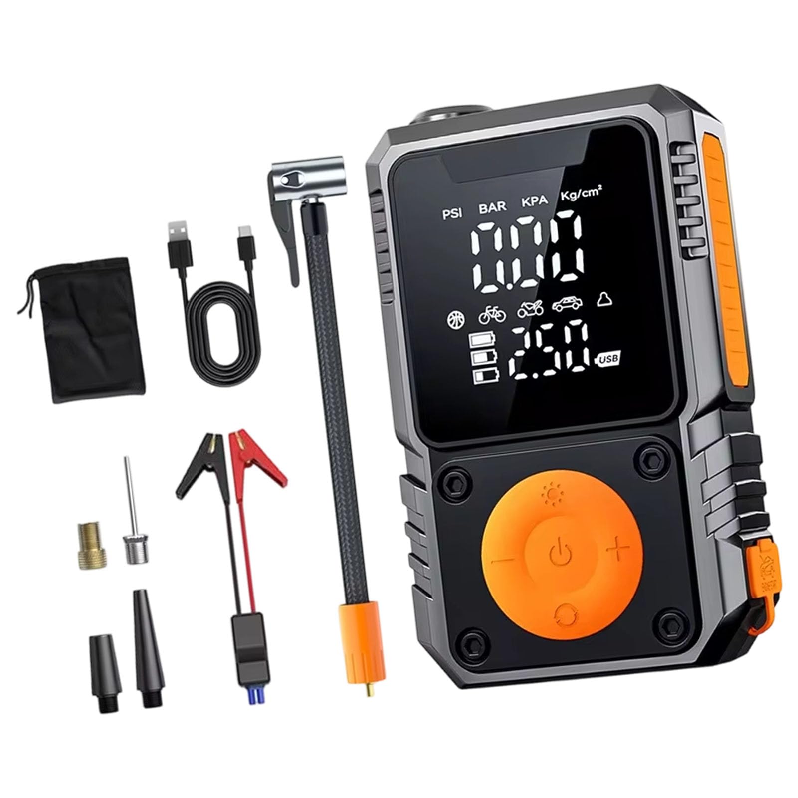 Tire Inflator Portable Air Compressor, 150PSI Pumps, Accurate Pressure LCD Display, Car Bike Tire Inflator Compressor
